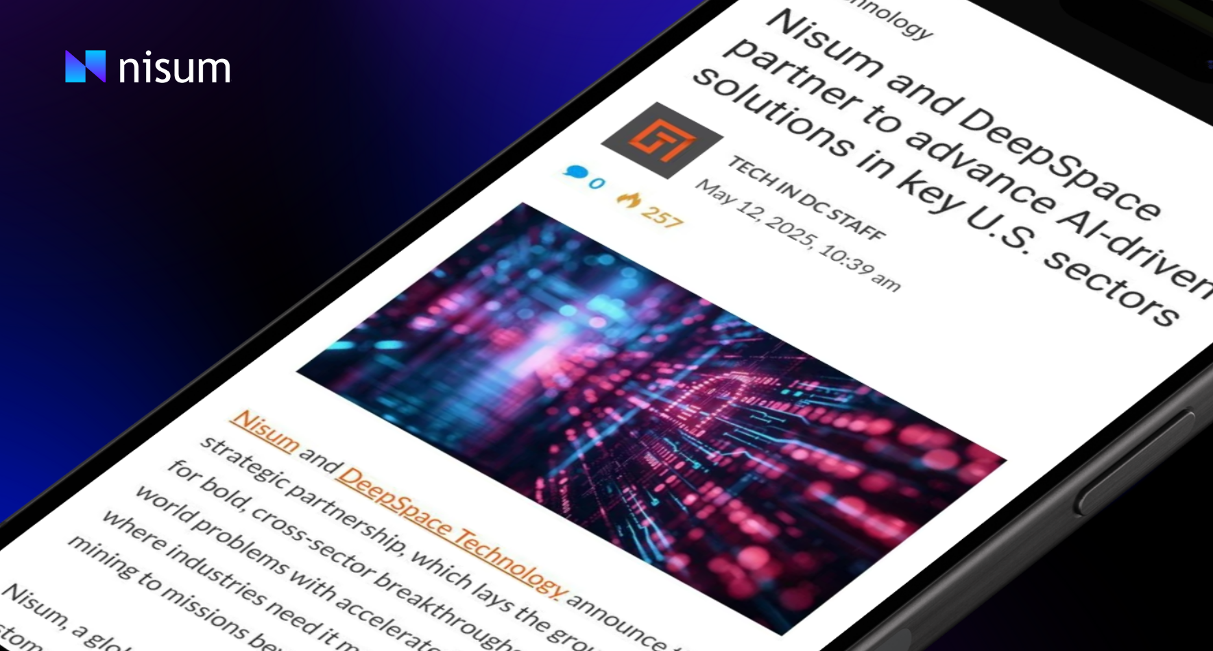 Nisum and Deep Space Technology Partner to Push Boundaries